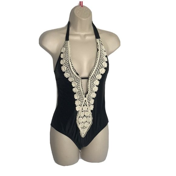 Kona Sol NWOT One-Piece Swimsuit ~ Black ~ Sz S - Picture 1 of 6